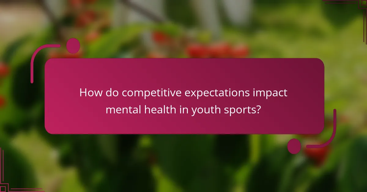 How do competitive expectations impact mental health in youth sports?