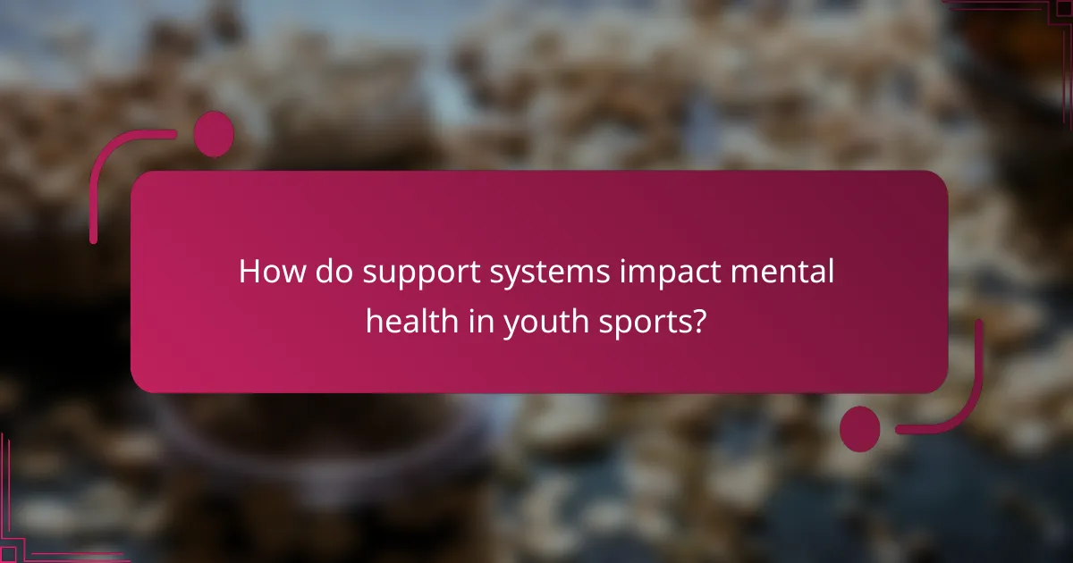 How do support systems impact mental health in youth sports?