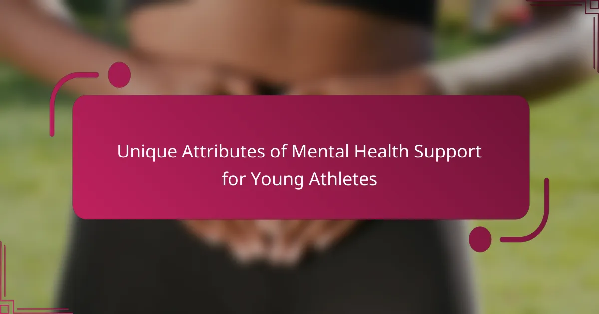 Unique Attributes of Mental Health Support for Young Athletes