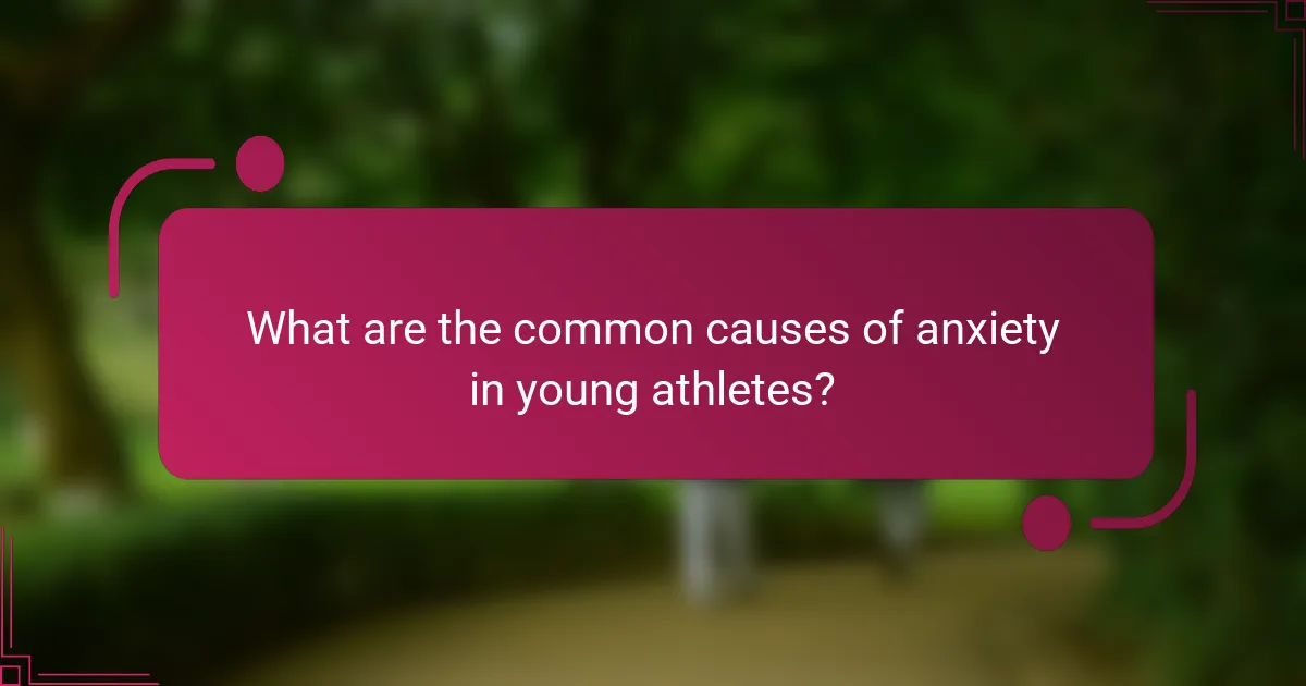 What are the common causes of anxiety in young athletes?