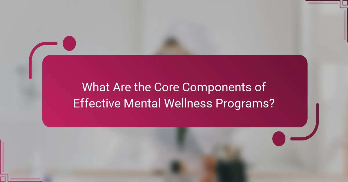 What Are the Core Components of Effective Mental Wellness Programs?