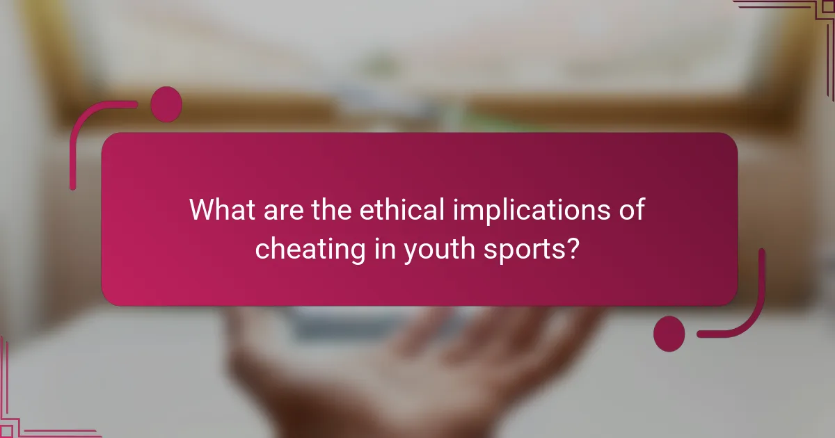 What are the ethical implications of cheating in youth sports?