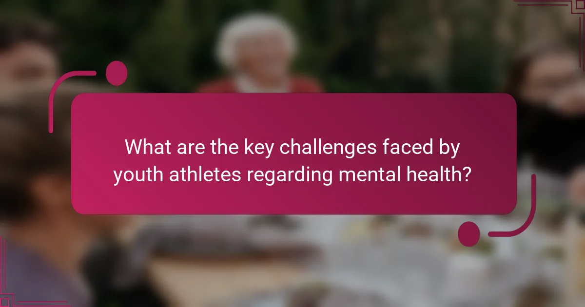 What are the key challenges faced by youth athletes regarding mental health?