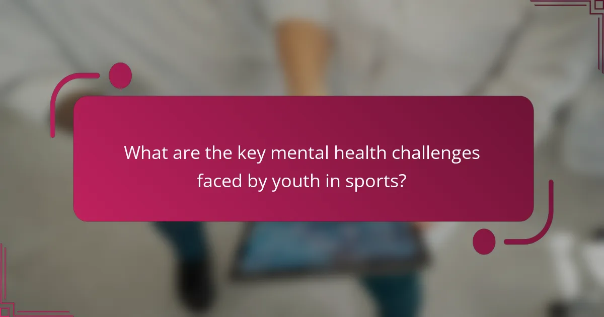 What are the key mental health challenges faced by youth in sports?