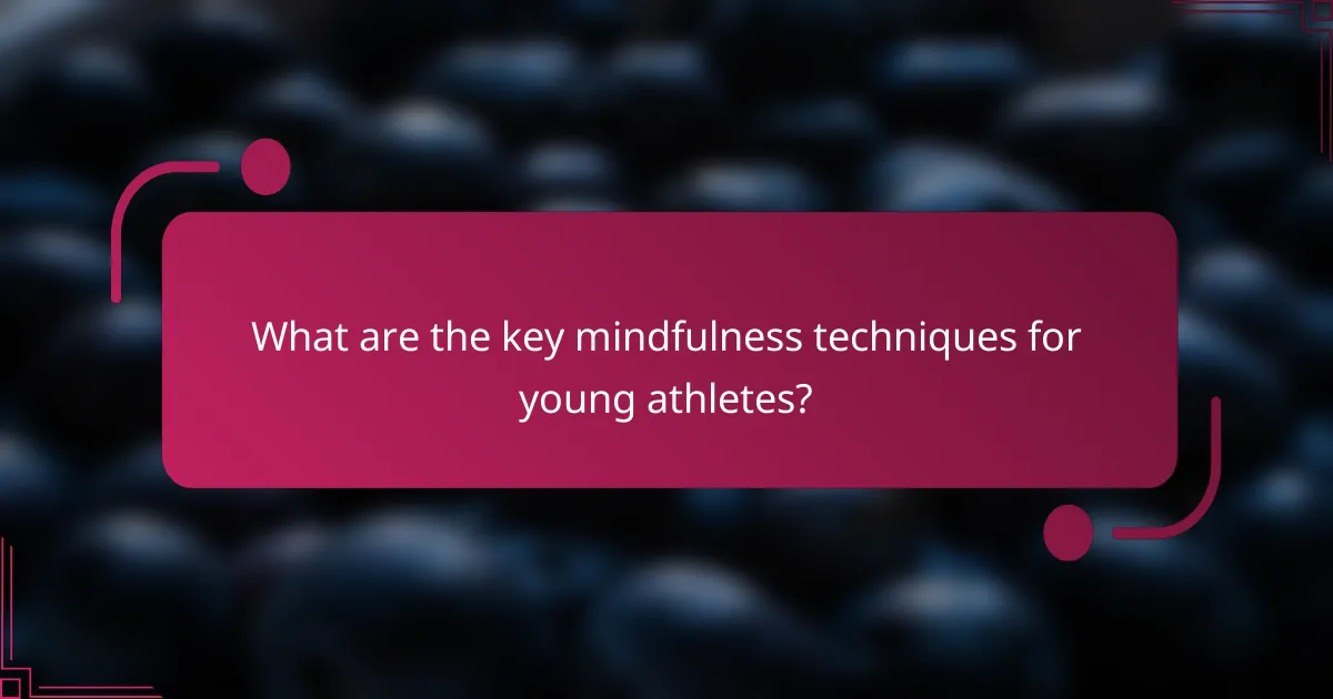 What are the key mindfulness techniques for young athletes?