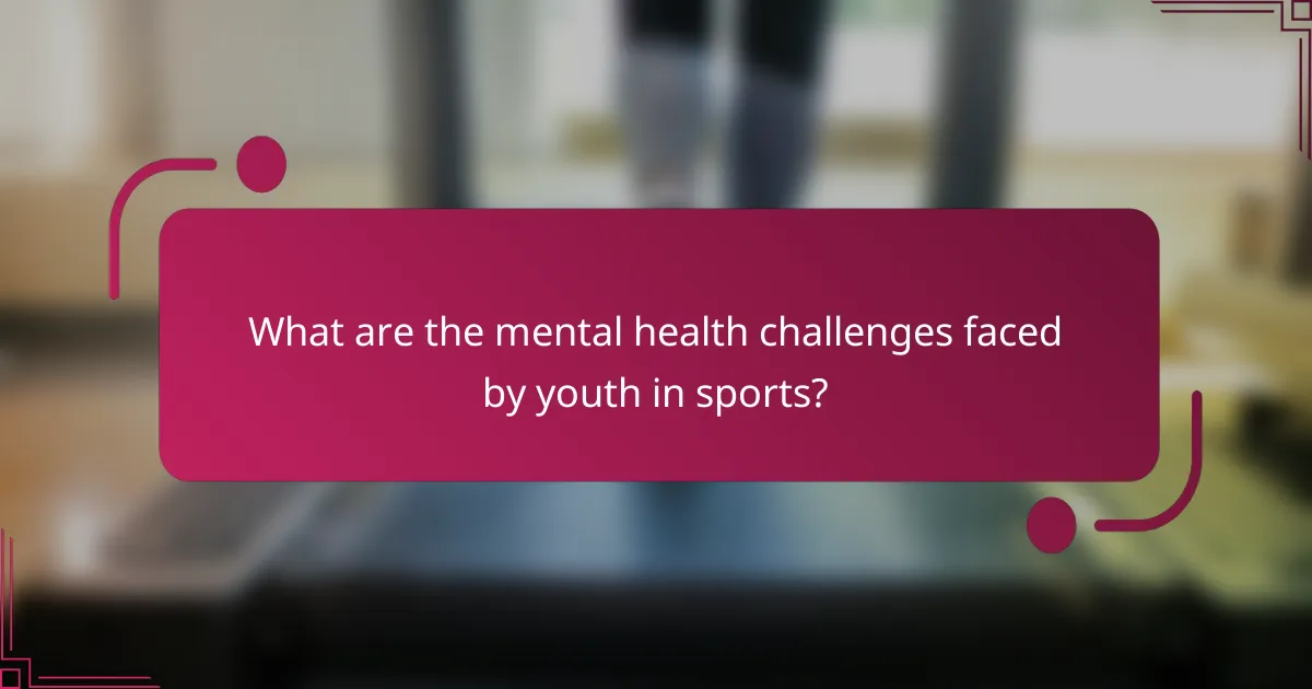 What are the mental health challenges faced by youth in sports?