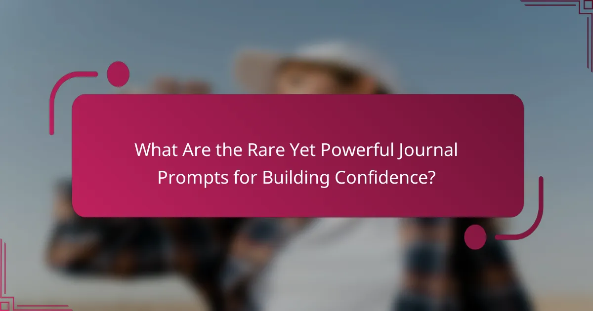 What Are the Rare Yet Powerful Journal Prompts for Building Confidence?