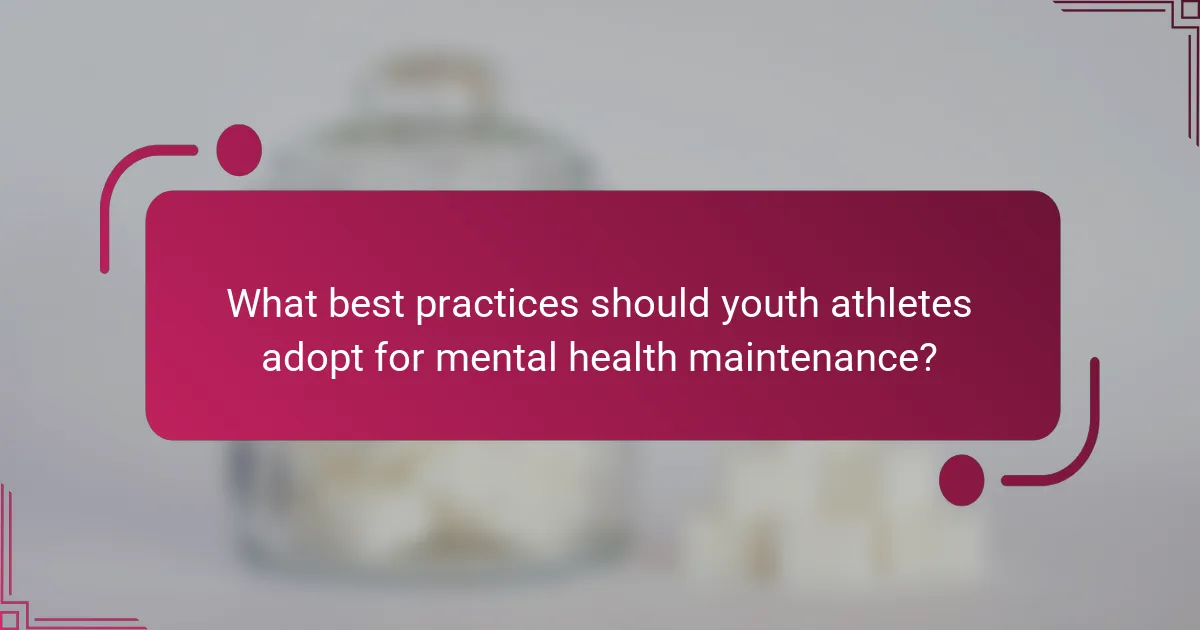 What best practices should youth athletes adopt for mental health maintenance?