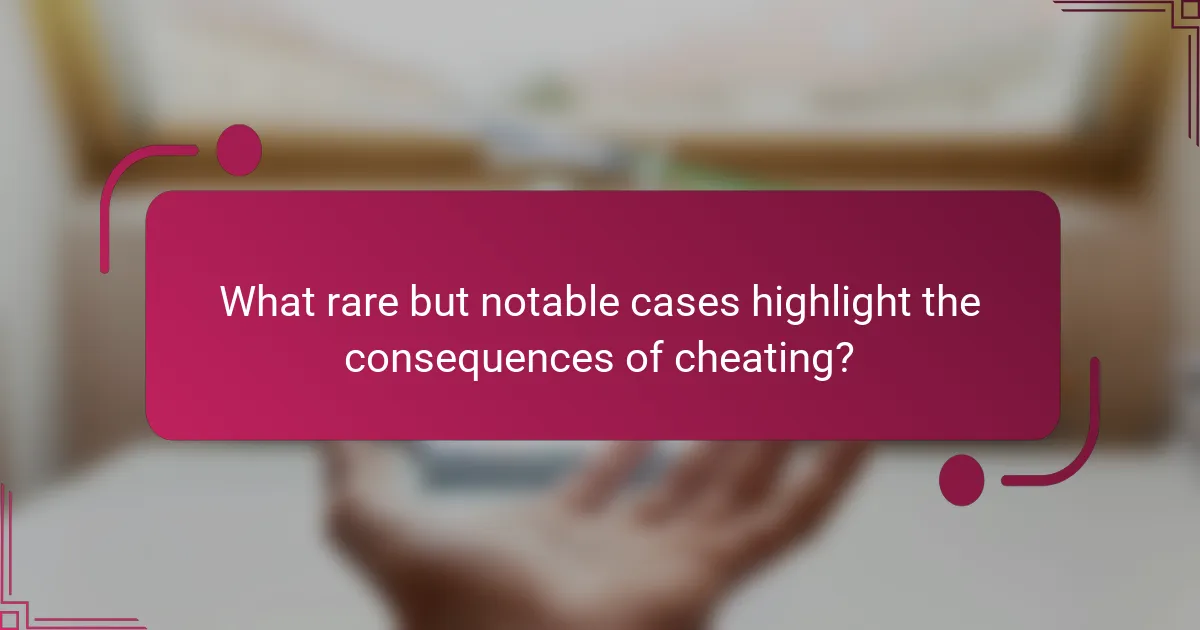 What rare but notable cases highlight the consequences of cheating?
