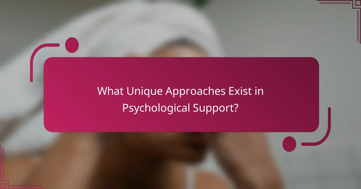 What Unique Approaches Exist in Psychological Support?