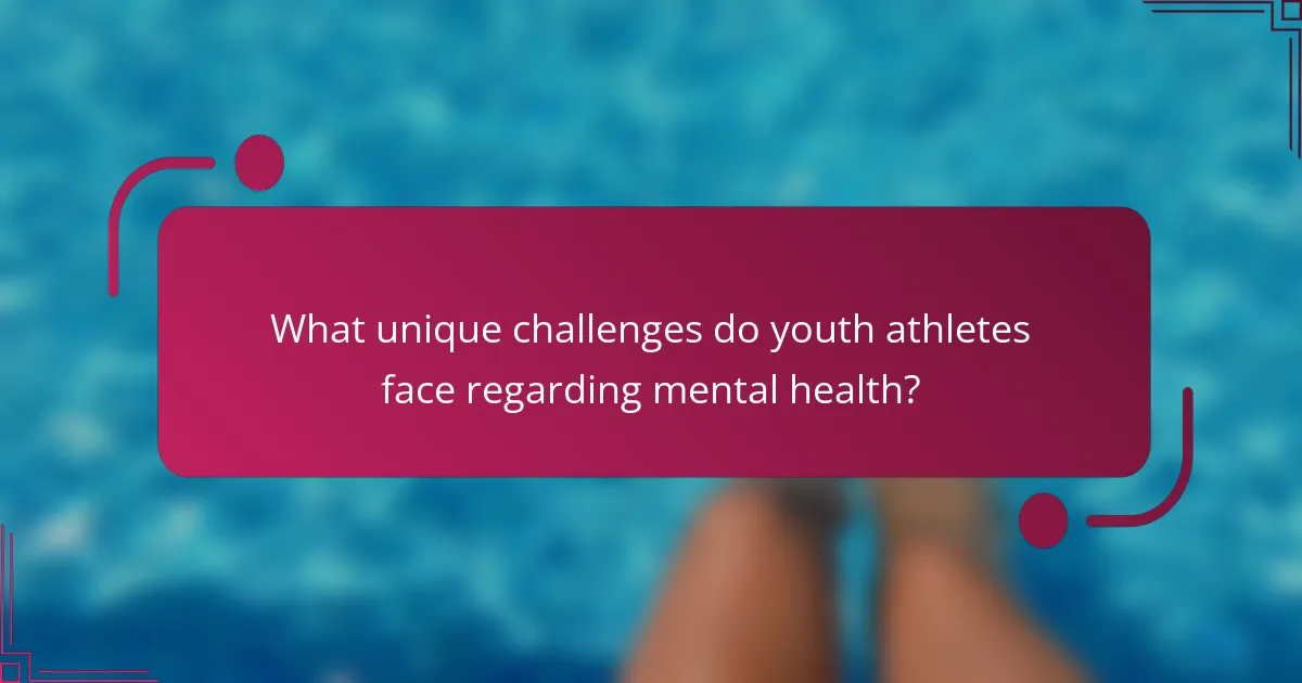 What unique challenges do youth athletes face regarding mental health?